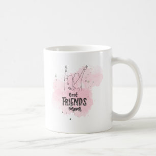 Kaffee-Tasse: Beste Freunde für immer! Rosa, zwei  Kaffeetasse