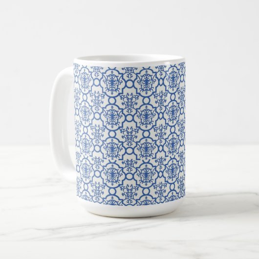 Kaffee Tasse-Blue Damask Kaffeetasse (Vorderseite Links)
