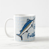 Kaffee-Tasse - Blue Marlin auf Kariert Kaffeetasse (Links)