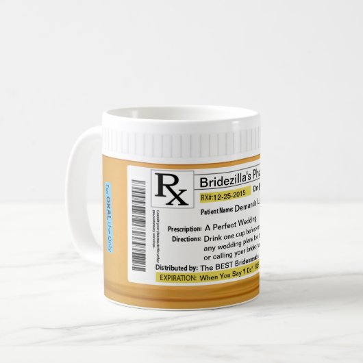Kaffee-Tasse Bridezilla Verordnungs-RX Kaffeetasse (Vorderseite Links)