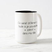 Kaffee-Tasse - Ctrl-f (französisch) Zweifarbige Tasse (VorderseiteRechts)
