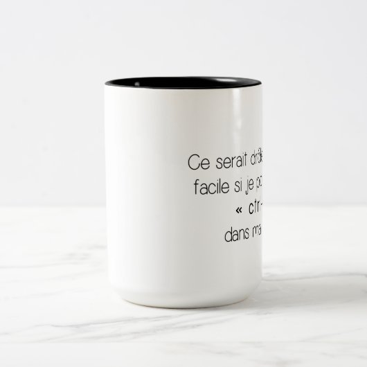 Kaffee-Tasse - Ctrl-f (französisch) Zweifarbige Tasse (Mittel)