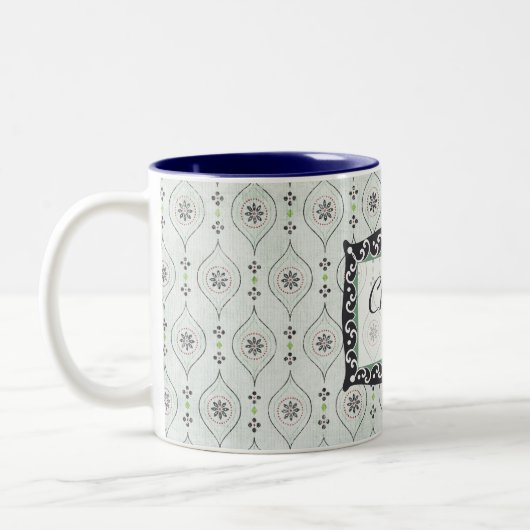 Kaffee Tasse Cup 2 Blaues Blume Muster (Links)