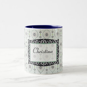Kaffee Tasse Cup 2 Blaues Blume Muster