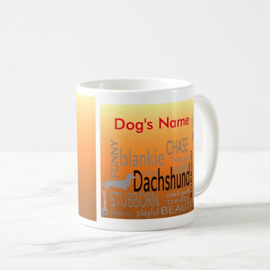 Kaffee-Tasse - Dackel Kaffeetasse (VorderseiteRechts)