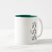 Kaffee-Tasse "das glückliche wenige " Zweifarbige Tasse (VorderseiteRechts)