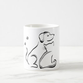 Kaffee-Tasse der besten Freunde der Katze und des Kaffeetasse