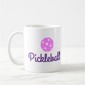 Kaffee-Tasse der Damen-Pickleball (Rosa und Lila) Kaffeetasse (Links)