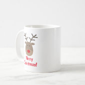 Kaffee-Tasse der frohen Weihnachten mit niedlichem Kaffeetasse (Vorderseite Links)