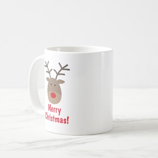 Kaffee-Tasse der frohen Weihnachten mit niedlichem Kaffeetasse (Vorderseite Links)