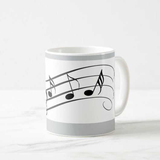 Kaffee-Tasse der musikalischen Anmerkungen Kaffeetasse (VorderseiteRechts)