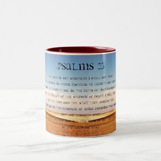 Kaffee-Tasse der Psalm-23 Zweifarbige Tasse (Mittel)
