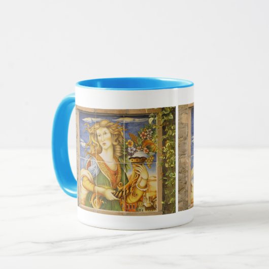 Kaffee-Tasse--Deruta Fliesen-Dame Tasse (Vorderseite Links)