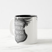 Kaffee-Tasse des Anruf-911 Zweifarbige Tasse (Vorderseite Links)