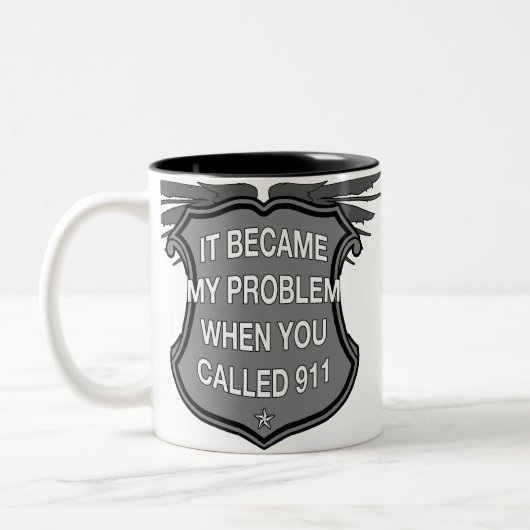 Kaffee-Tasse des Anruf-911 Zweifarbige Tasse (Links)