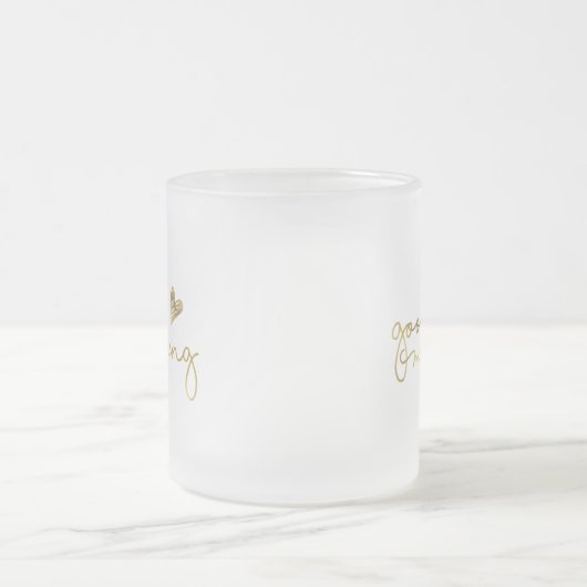 Kaffee-Tasse des gutenmorgens im Gold Mattglastasse (Mittel)