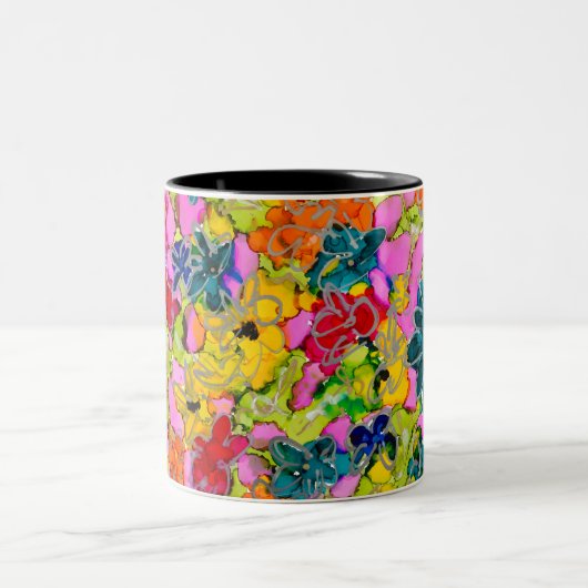 Kaffee-Tasse "Du machst mich glücklich" Zweifarbige Tasse (Mittel)