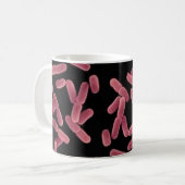 Kaffee-Tasse - E Coli (rot auf Schwarzem) Kaffeetasse (Vorderseite Links)