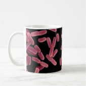 Kaffee-Tasse - E Coli (rot auf Schwarzem) Kaffeetasse (Links)