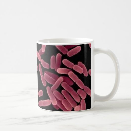 Kaffee-Tasse - E Coli (rot auf Schwarzem) Kaffeetasse (Rechts)