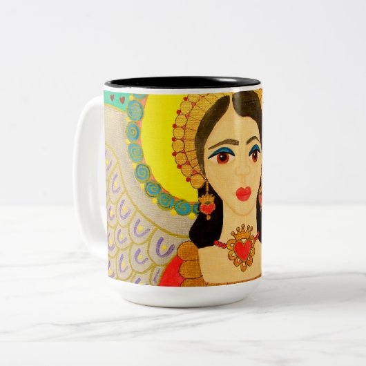 Kaffee-Tasse "Engel " Zweifarbige Tasse (Vorderseite Links)