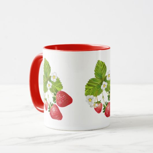 Kaffee Tasse-Erdbeeren Tasse (Vorderseite Links)