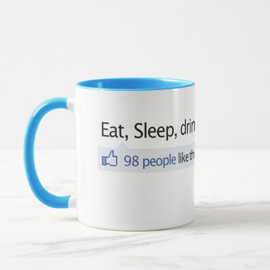 Kaffee-Tasse Facebook greift oben ab Tasse (Links)