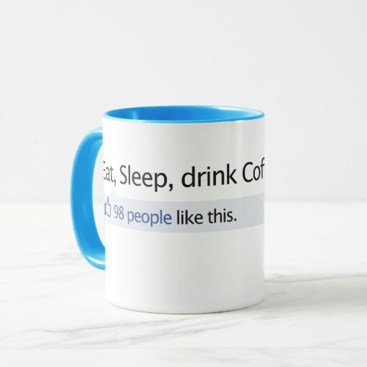 Kaffee-Tasse Facebook greift oben ab Tasse (Vorderseite Links)