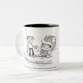 Kaffee-Tasse - Fischen-Cartoon - Fisch-Kostüm Zweifarbige Tasse (Vorderseite Links)