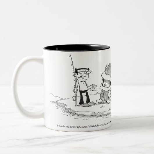 Kaffee-Tasse - Fischen-Cartoon - Fisch-Kostüm Zweifarbige Tasse (Links)