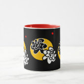 Kaffee-Tasse freundliche Blume rotes schwarzes Tasse (Zentrum)