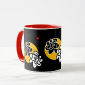 Kaffee-Tasse freundliche Blume rotes schwarzes Tasse (Vorderseite Links)