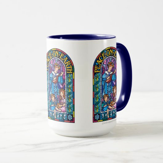 Kaffee-Tasse Frieden auf Erden vor Raphaelite Xmas Tasse (VorderseiteRechts)