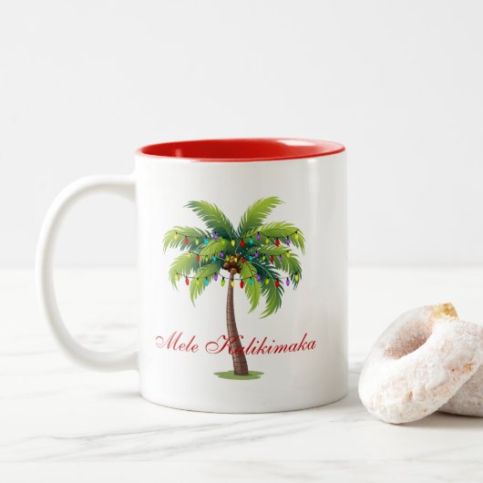 Kaffee Tasse Frohe Weihnachten/Mele Kalikimaka (Mit Donut)