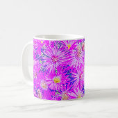 Kaffee-Tasse, Fuchsia-Blume auf blau Kaffeetasse (Vorderseite Links)