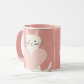 Kaffee-Tasse für Katzen Liebhaber Weich rosa Thema Tasse (Vorderseite Links)