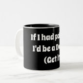 KAFFEE-TASSE FÜR MENSCHEN OHNE GIFT ZWEIFARBIGE TASSE (Vorderseite Links)