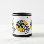 Kaffee-Tasse geometrisches rotes Gelb freundlicher Tasse (Zentrum)