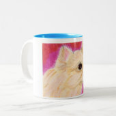 Kaffee-Tasse geschossene - langhaariger Chihuahua Zweifarbige Tasse (Vorderseite Links)