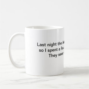 Kaffee-Tasse gestern Abend hörte auf zu arbeiten Kaffeetasse