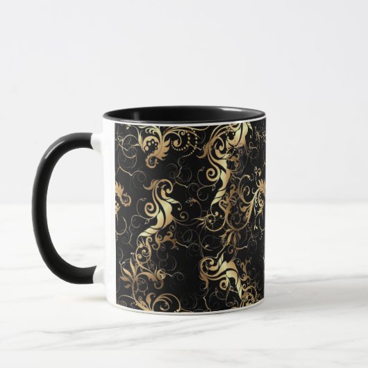 KAFFEE TASSE GOLDEN LEAF BAROQUE DESIGN (Links)