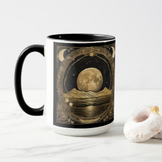Kaffee-Tasse - Goldener Mond über Friedlichem Wass Tasse