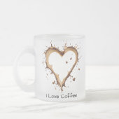 Kaffee-Tasse, Herz-Kaffeedesign, I-Liebe Kaffee-Ta Mattglastasse (Links)