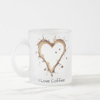 Kaffee-Tasse, Herz-Kaffeedesign, I-Liebe Kaffee-Ta Mattglastasse