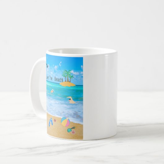 Kaffee Tasse I Liebe Strand (Vorderseite Links)