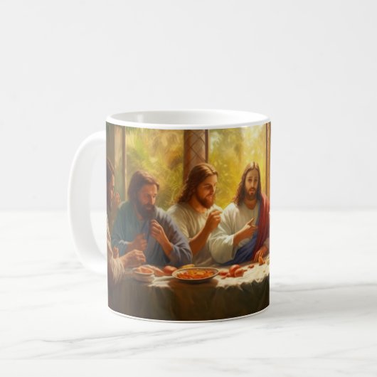 Kaffee Tasse Jesus Letztes Abendessen (Vorderseite Links)