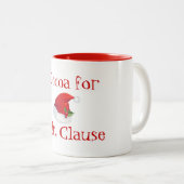 Kaffee Tasse-Kakao für Mr. Clause Zweifarbige Tasse (VorderseiteRechts)
