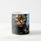 Kaffee Tasse Katzenmosaik gestanzter Glas Designer (Mittel)