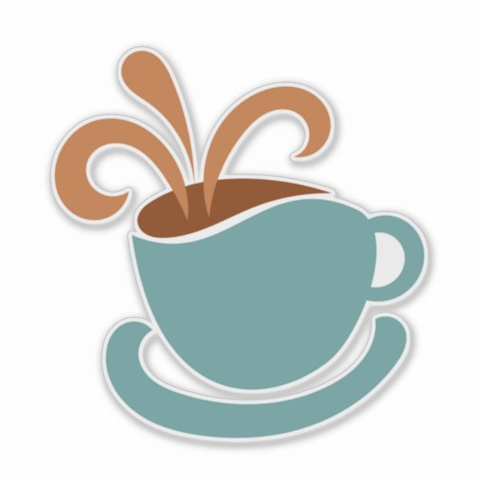 Kaffee Tasse kundenspezifisch geschnitten Vinyl St Aufkleber (Vorderseite)