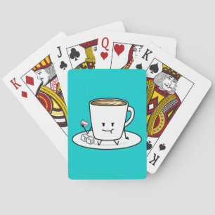 Kaffee-Tasse latte Kaffee, der Zucker isst, Spielkarten